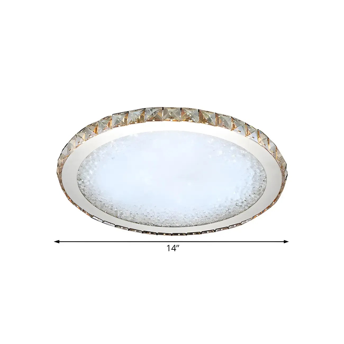LED Gold Round Crystal Flush Mount Ceiling Light Image - 10