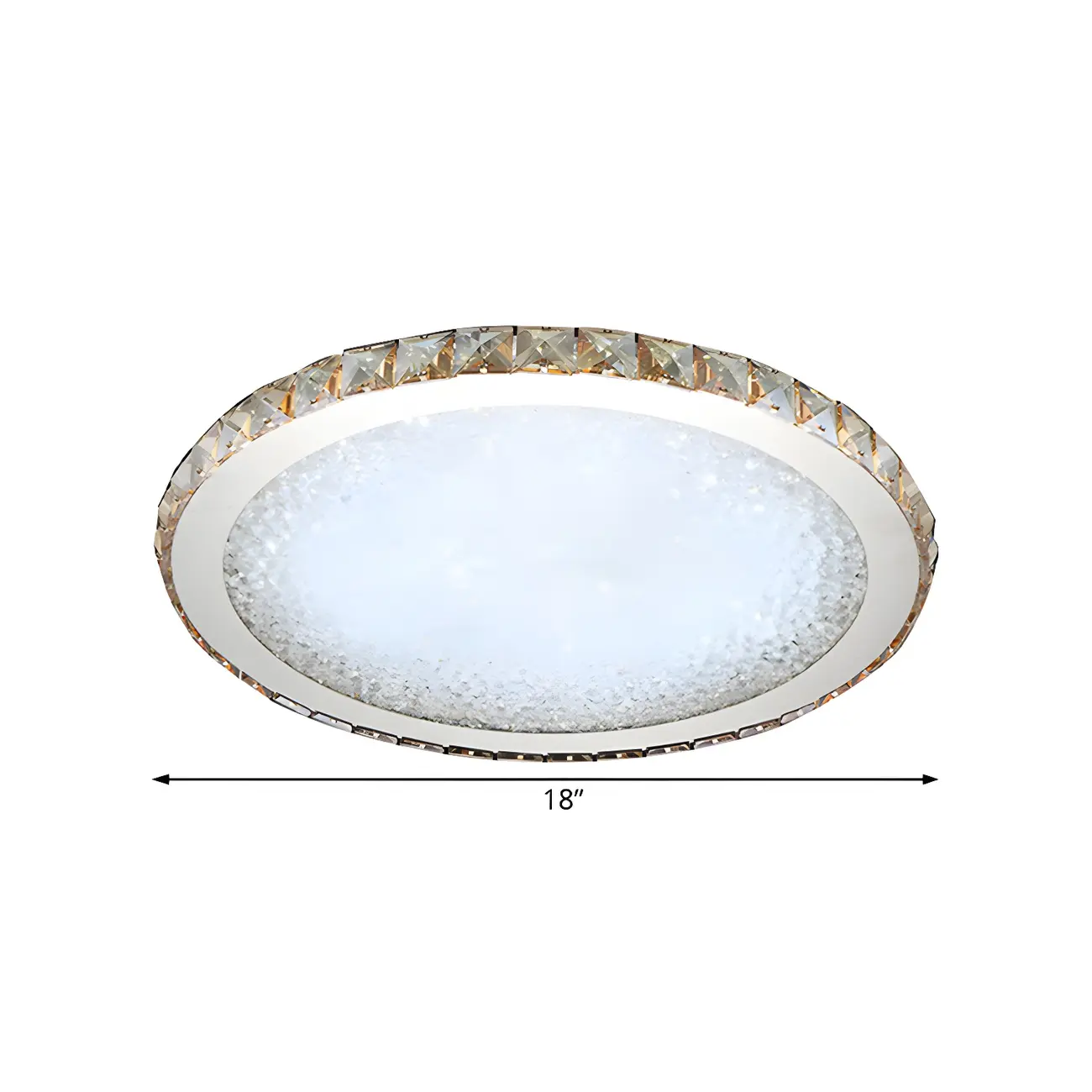 LED Gold Round Crystal Flush Mount Ceiling Light Image - 11 | homeyfad