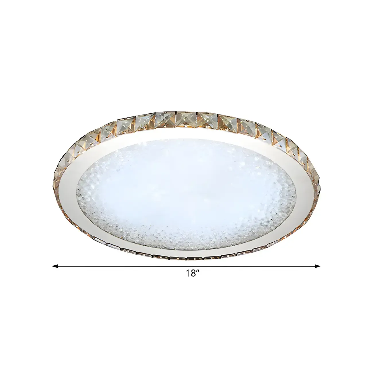 LED Gold Round Crystal Flush Mount Ceiling Light Image - 11