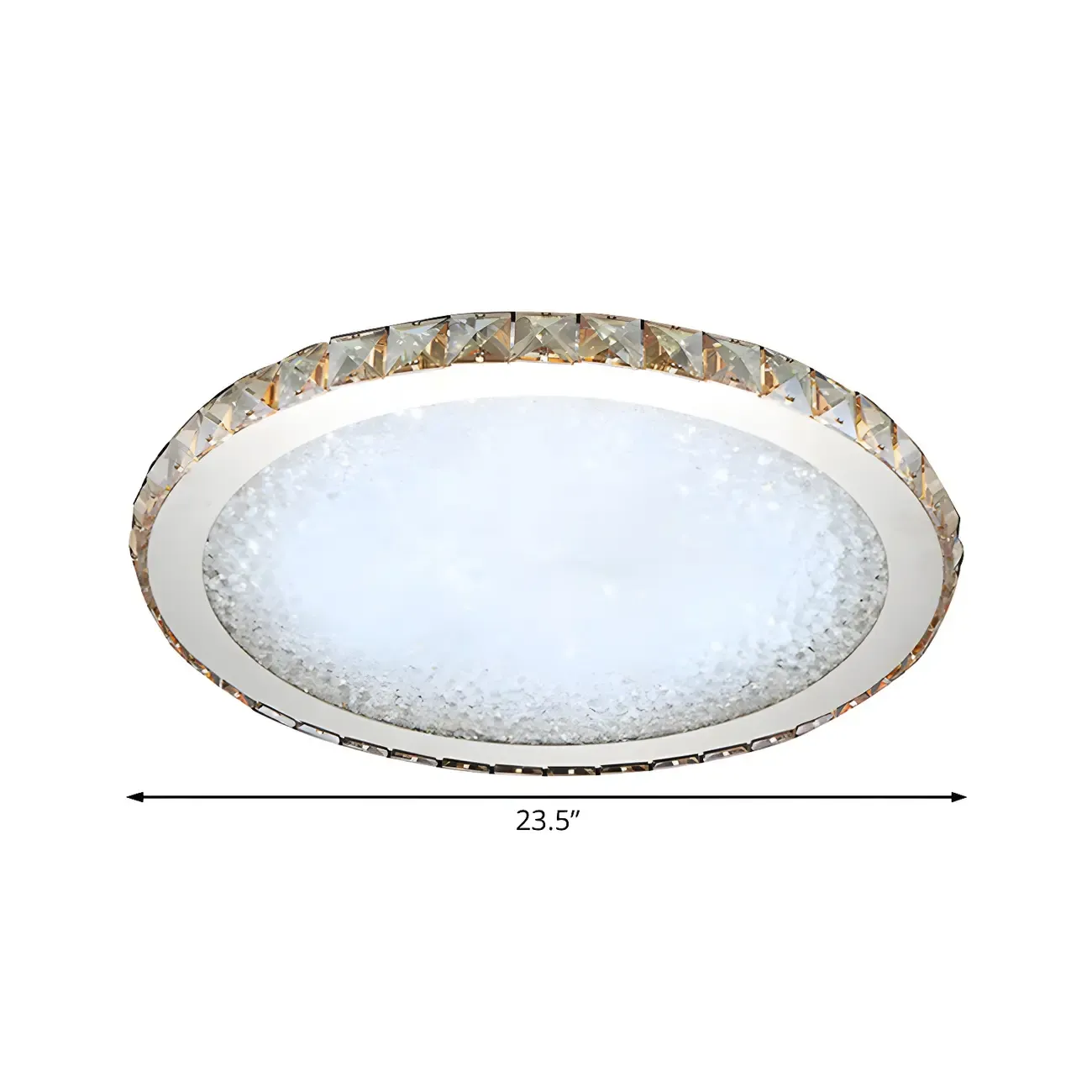 LED Gold Round Crystal Flush Mount Ceiling Light Image - 12