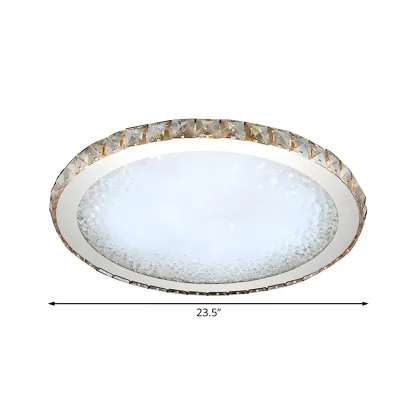 LED Gold Round Crystal Flush Mount Ceiling Light Image - 12