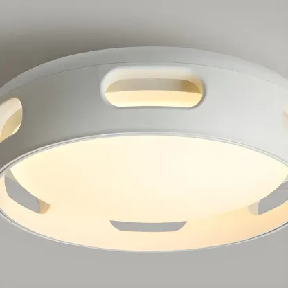 White Bladeless Flush Mount Ceiling Fan with Light Remote Control