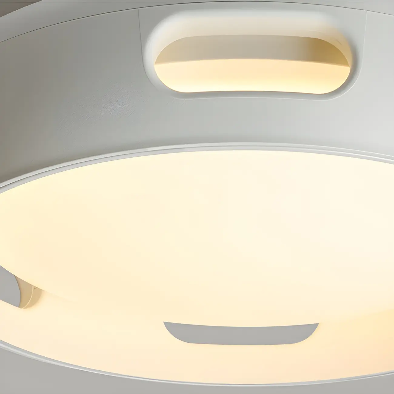 White Bladeless Flush Mount Ceiling Fan with Light Remote Control | homeyfad