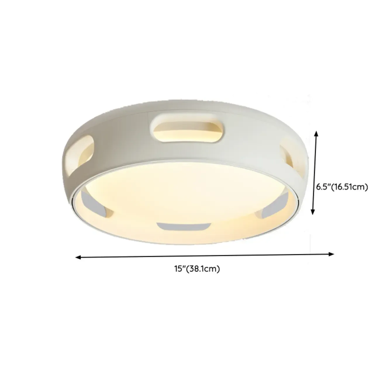 White Bladeless Flush Mount Ceiling Fan with Light Remote Control