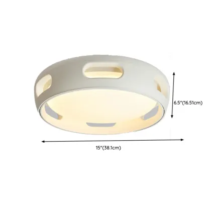 White Bladeless Flush Mount Ceiling Fan with Light Remote Control