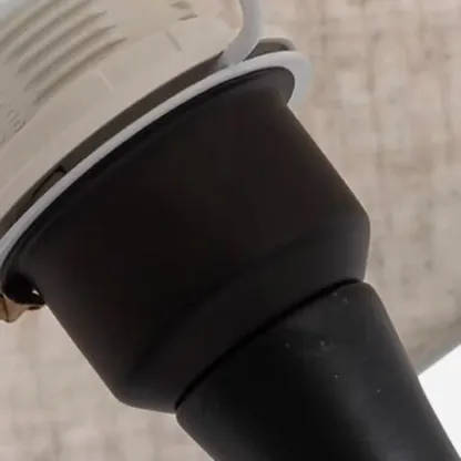 Modern Simple Black LED Table Lamp in Pleated Fabric Shade Image - 11