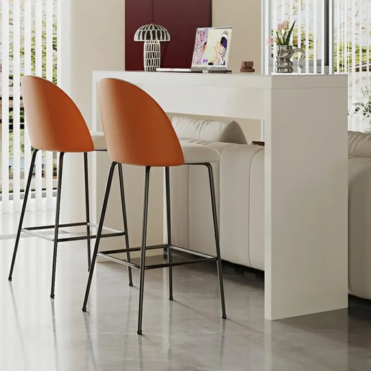 Modern White Stone Pine Wood Pedestal Bar Tables Image - 1