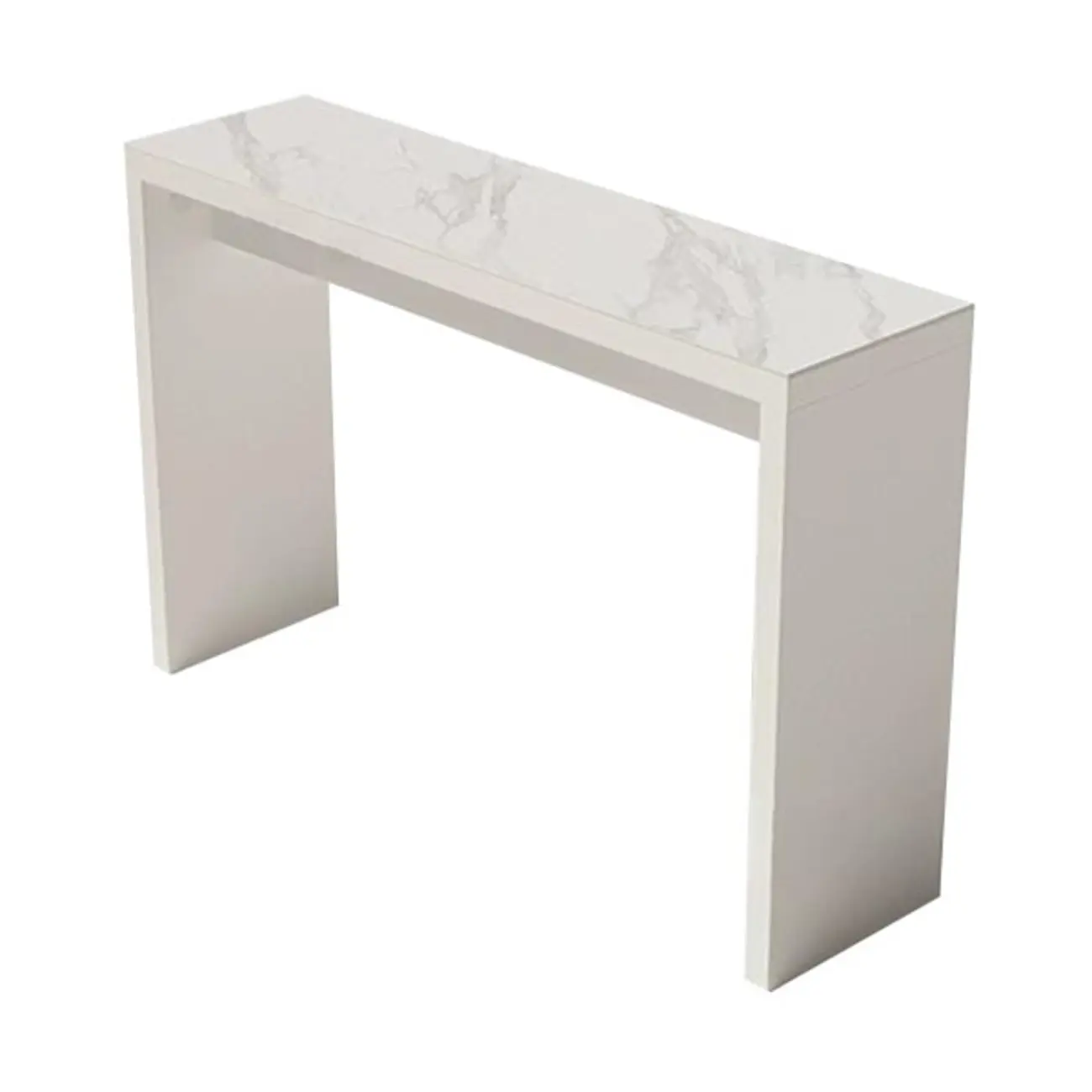 Modern White Stone Pine Wood Pedestal Bar Tables Image - 2 | homeyfad