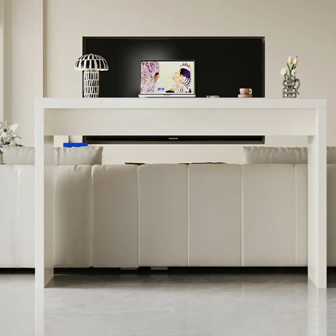 Modern White Stone Pine Wood Pedestal Bar Tables Image - 4