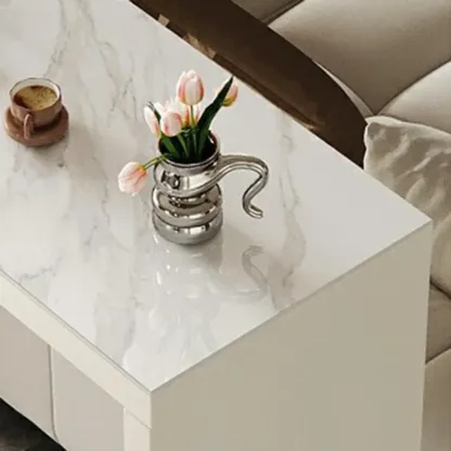 Modern White Stone Pine Wood Pedestal Bar Tables Image - 5