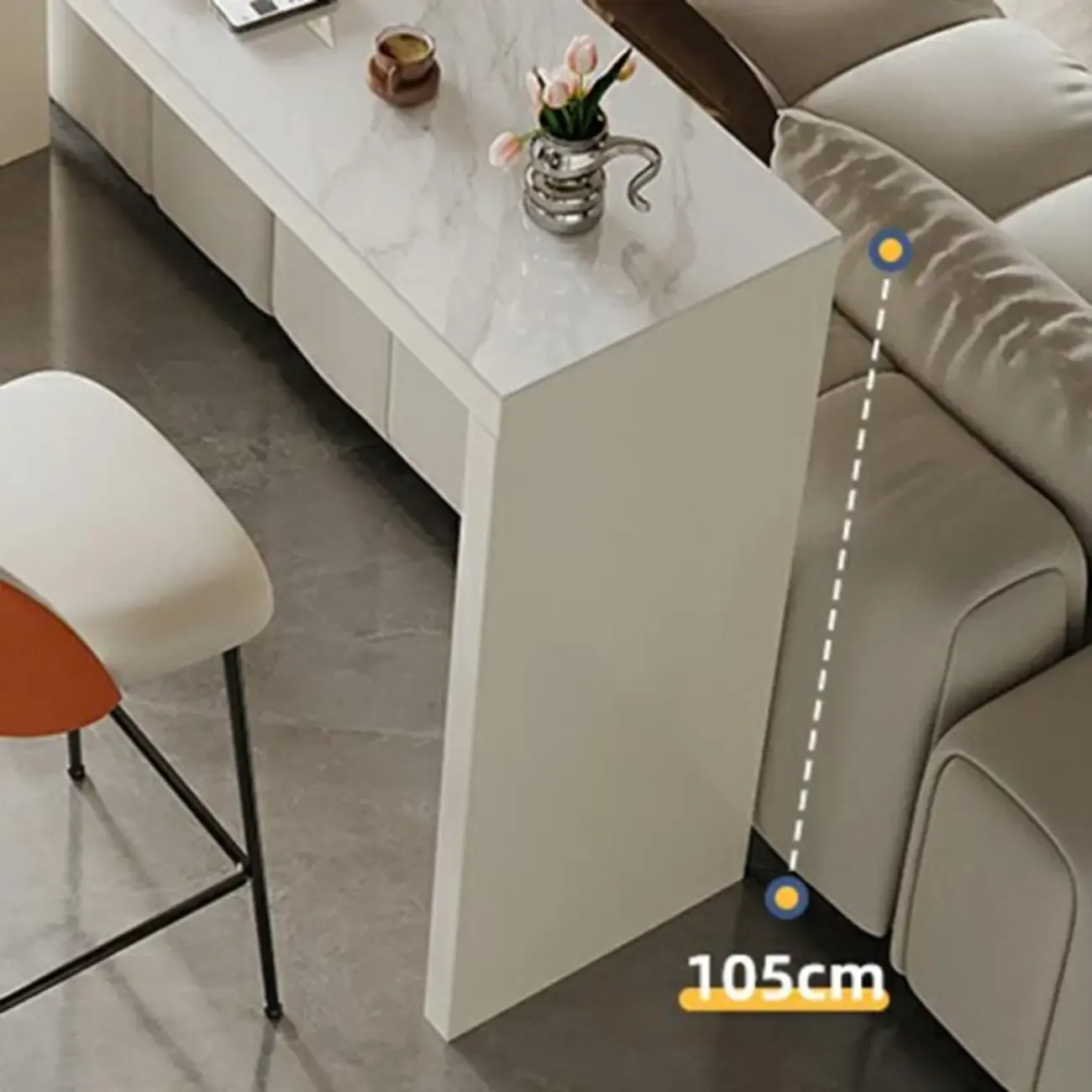 Modern White Stone Pine Wood Pedestal Bar Tables Image - 8