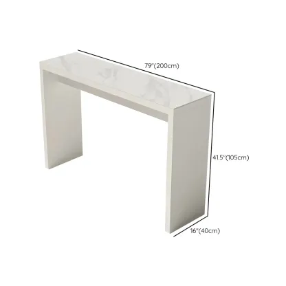Modern White Stone Pine Wood Pedestal Bar Tables Image - 15
