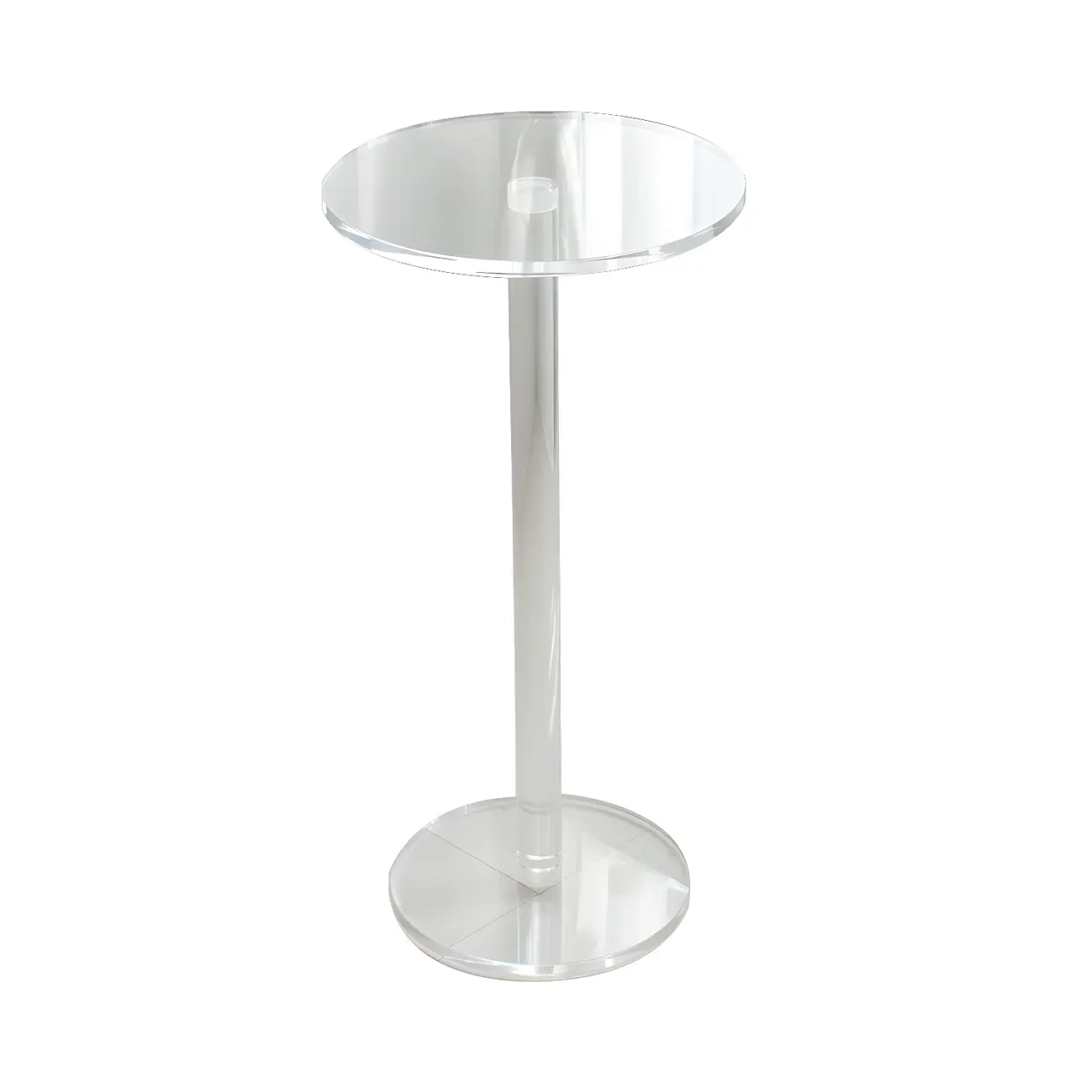 Modern Clear Acrylic Round Pedestal Bar Tables Image - 2 | homeyfad
