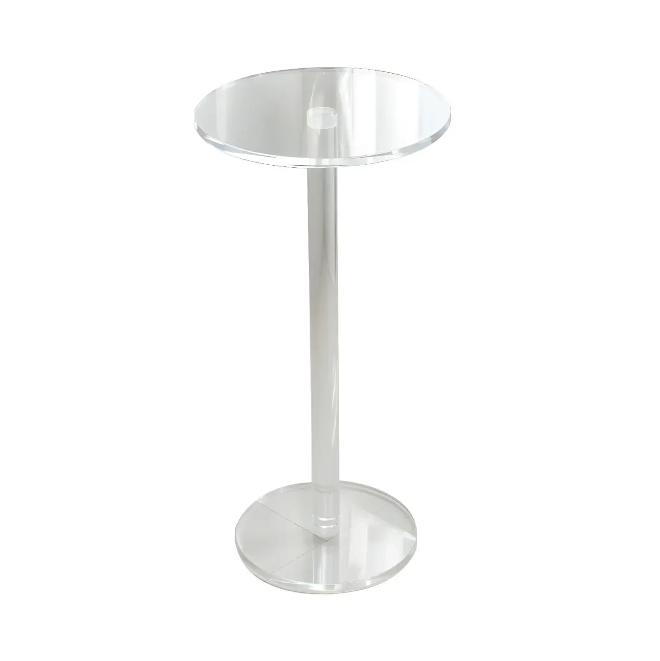 Modern Clear Acrylic Round Pedestal Bar Tables Image - 2