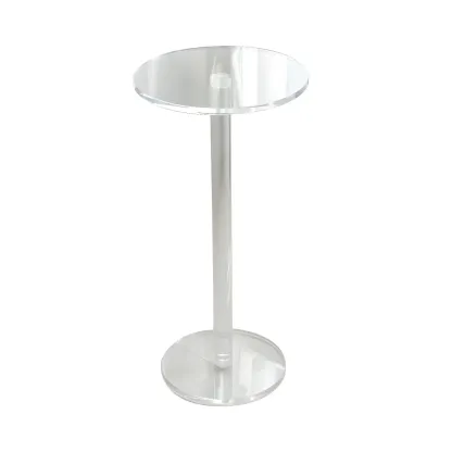 Modern Clear Acrylic Round Pedestal Bar Tables Image - 2