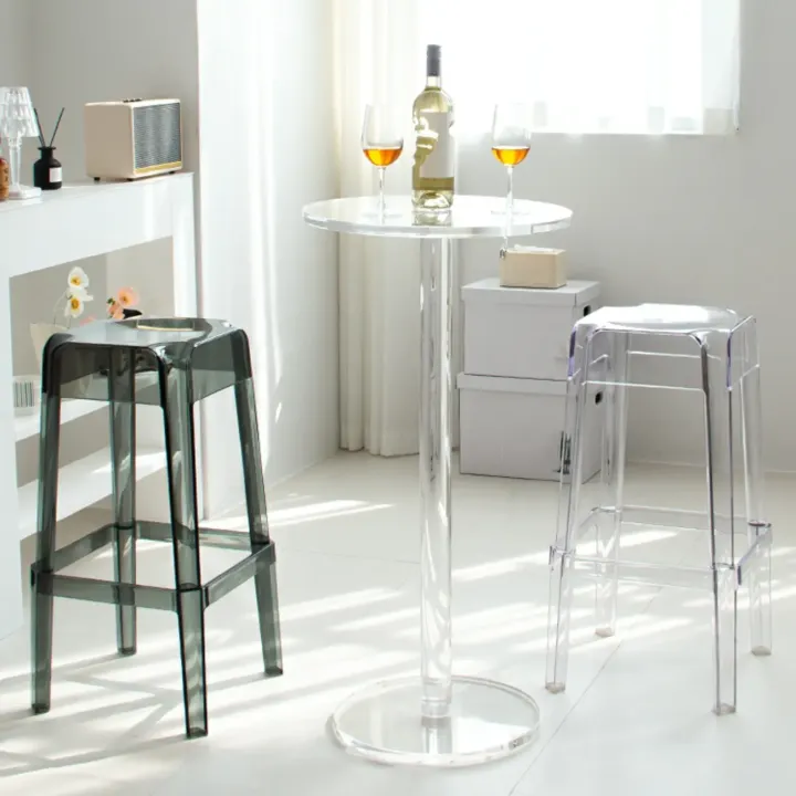 clear acrylic round bar table