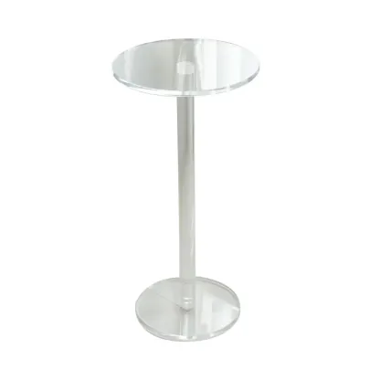 Modern Clear Acrylic Round Pedestal Bar Tables Image - 6
