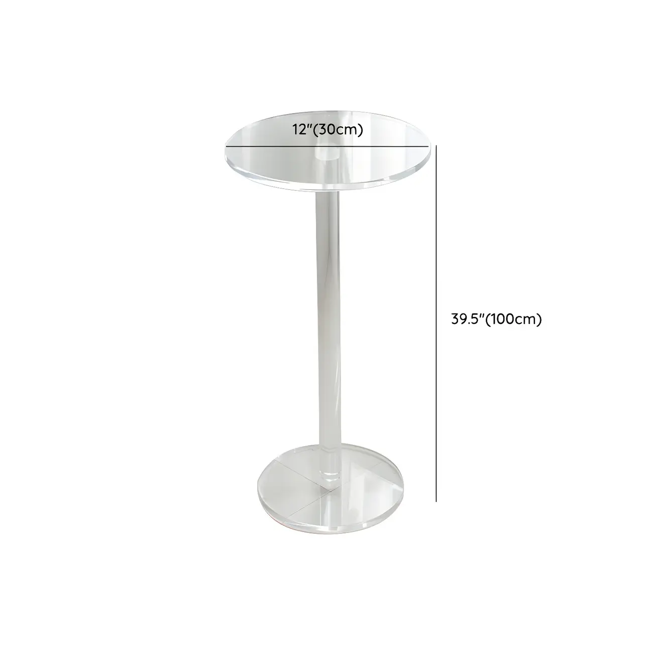 Modern Clear Acrylic Round Pedestal Bar Tables #size | homeyfad