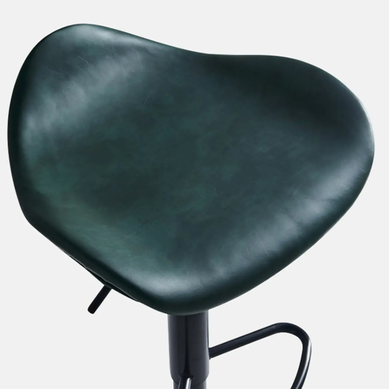 Modern Red Brown Leather Swivel Adjustable Bar Stool Image - 12 | homeyfad