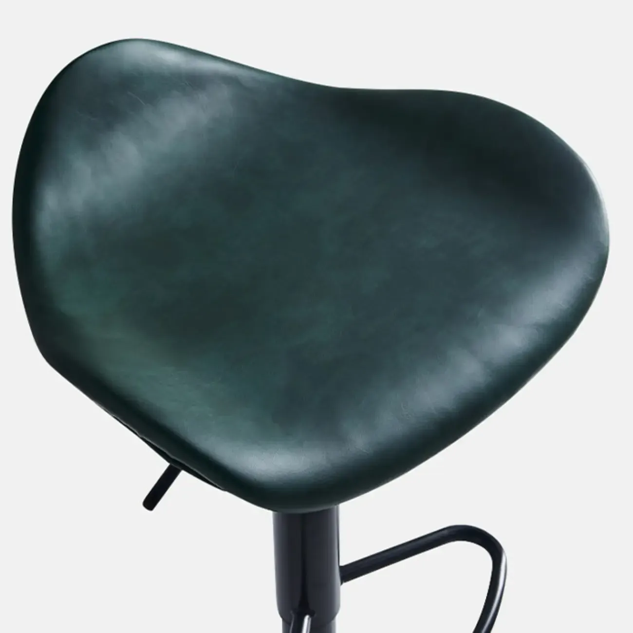 Modern Red Brown Leather Swivel Adjustable Bar Stool Image - 12