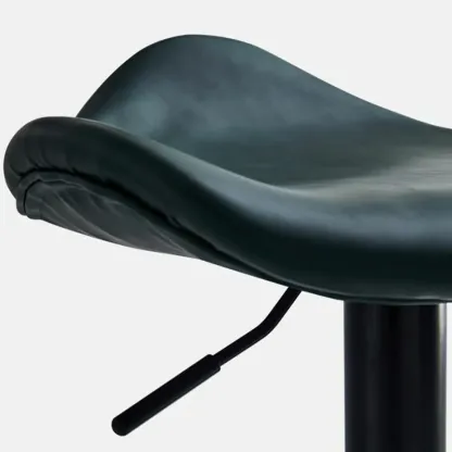 Modern Red Brown Leather Swivel Adjustable Bar Stool Image - 13