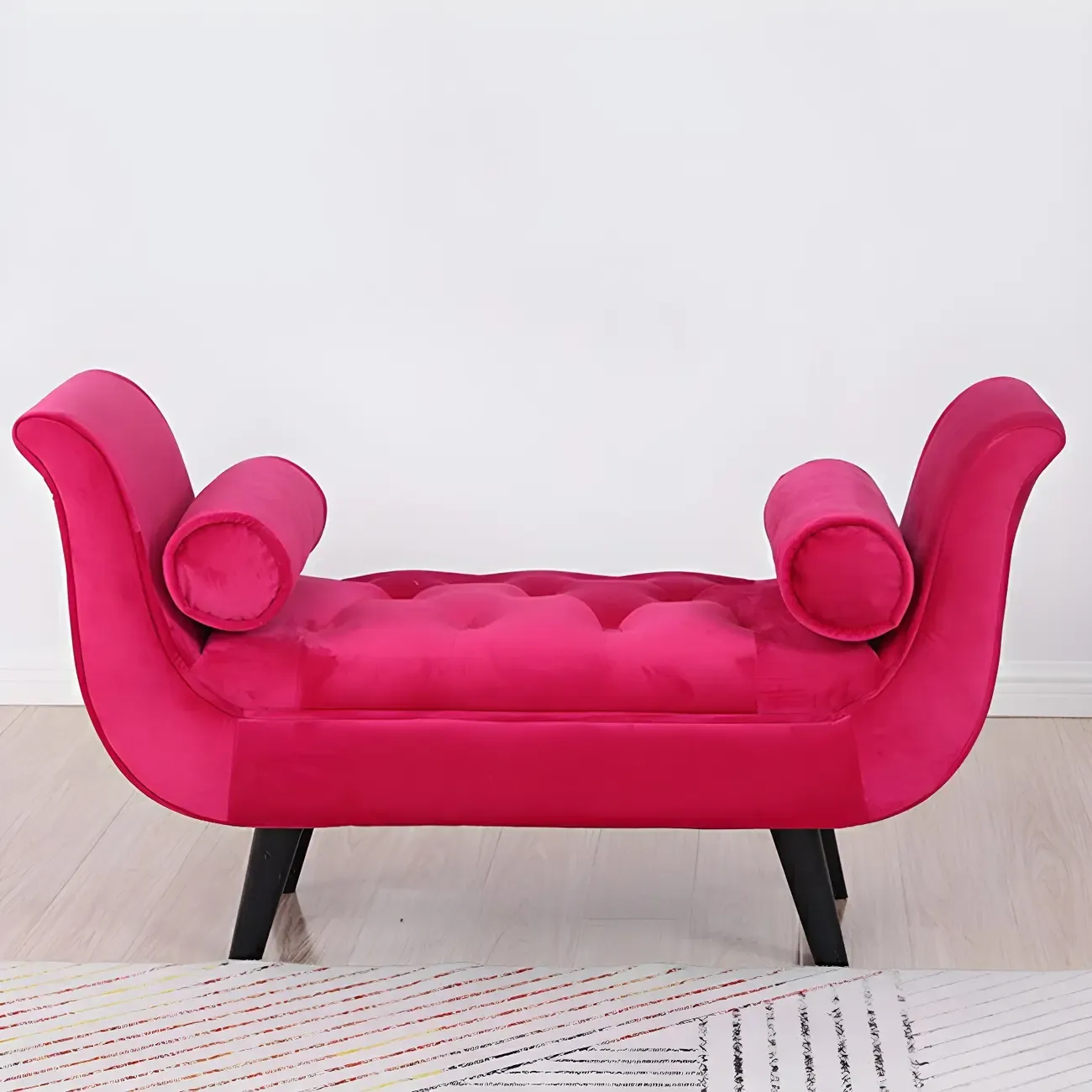 Modern Solid Flannel Upholstered Chaise Lounge Image - 8
