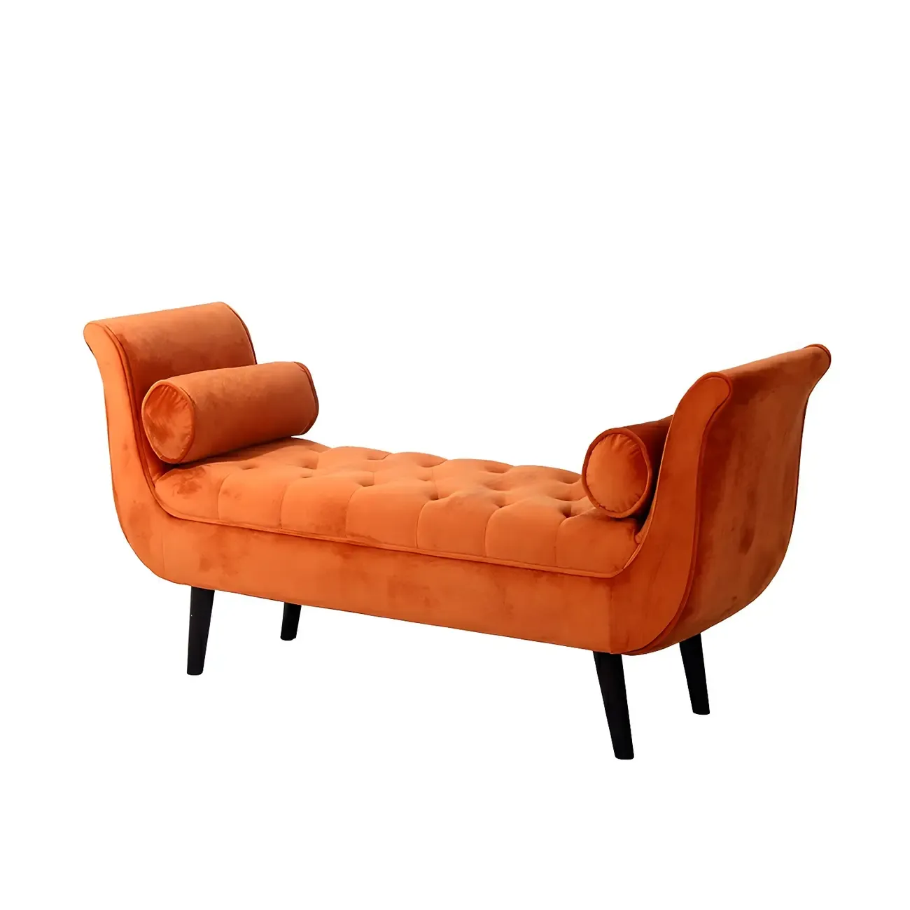 Modern Solid Flannel Upholstered Chaise Lounge Image - 10