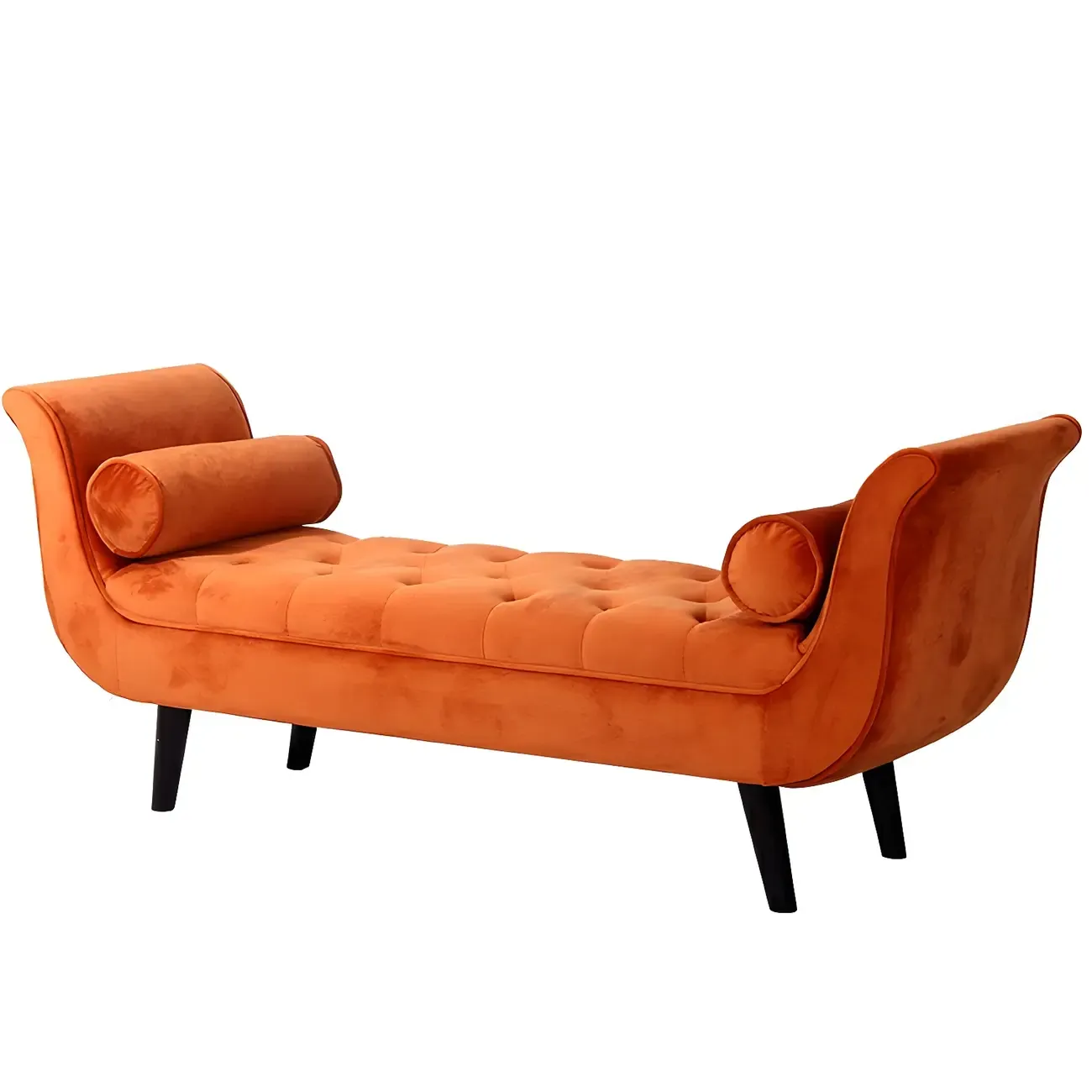Modern Solid Flannel Upholstered Chaise Lounge Image - 12