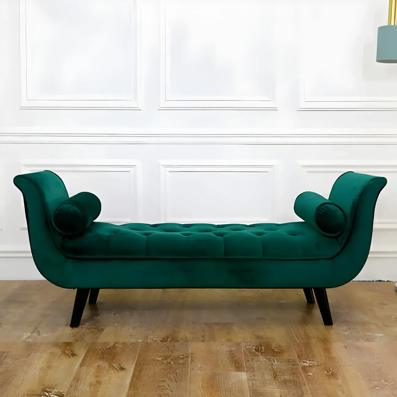 Modern Solid Flannel Upholstered Chaise Lounge Image - 1