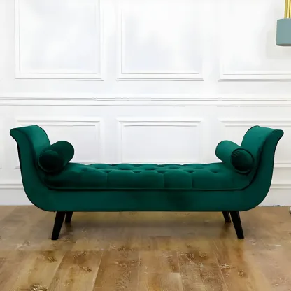 Modern Solid Flannel Upholstered Chaise Lounge Image - 1