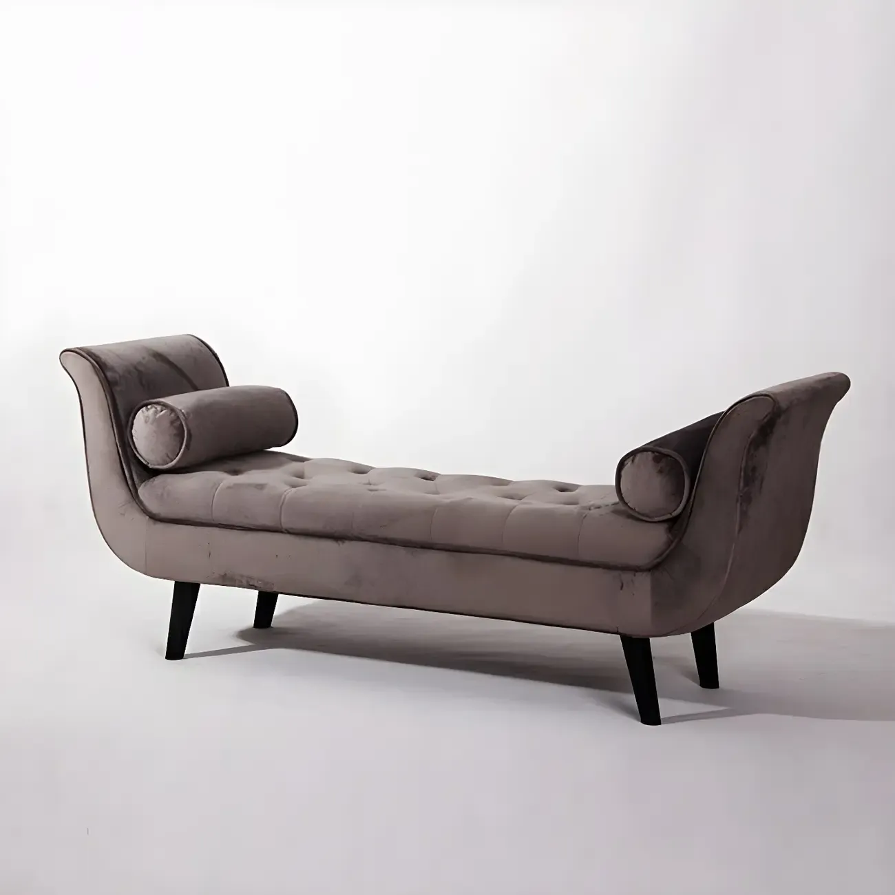 Modern Solid Flannel Upholstered Chaise Lounge Image - 7