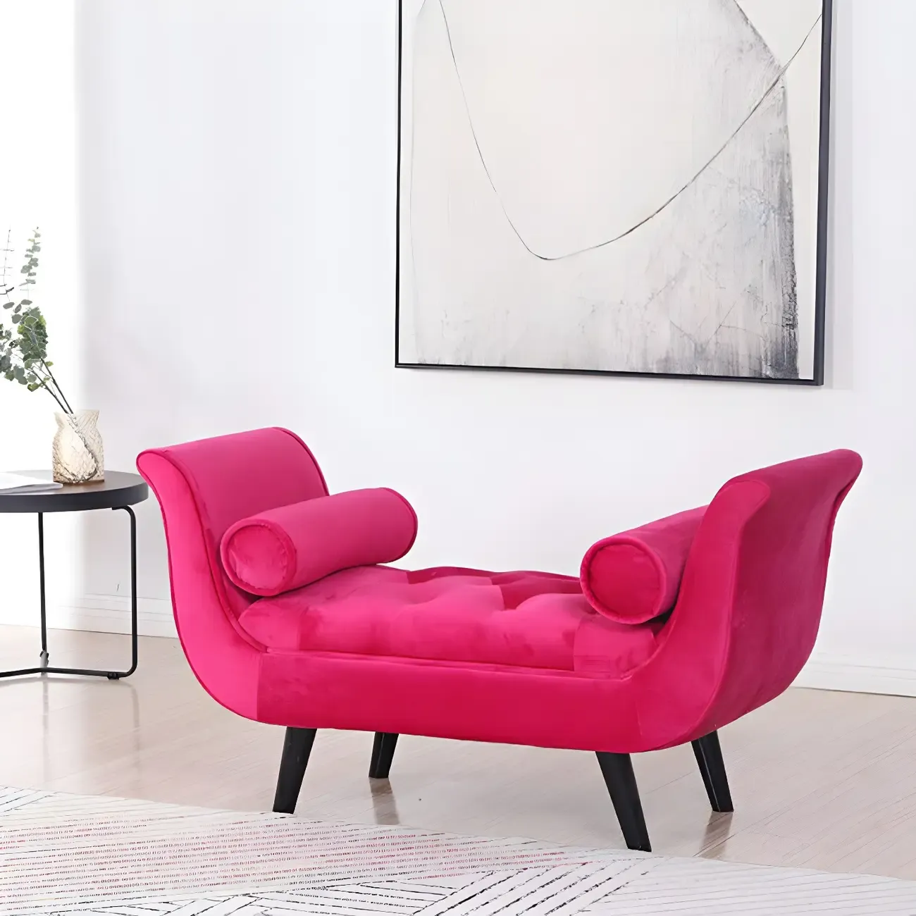 Modern Solid Flannel Upholstered Chaise Lounge | HomeyFad