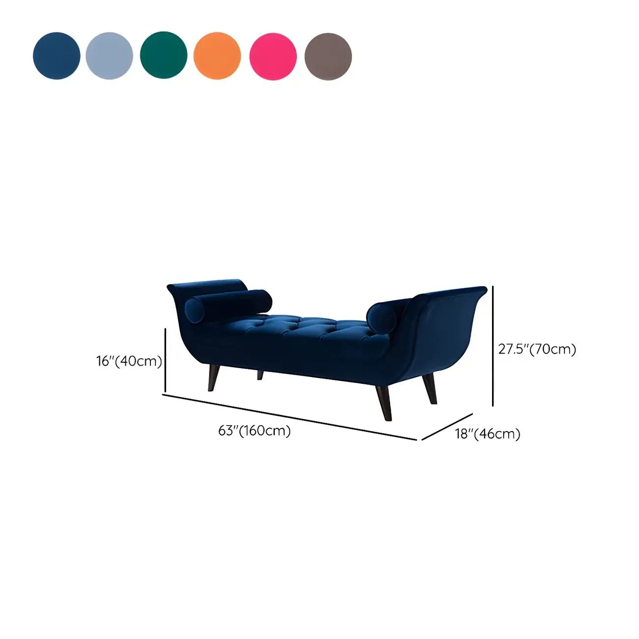 Modern Solid Flannel Upholstered Chaise Lounge Image - 20