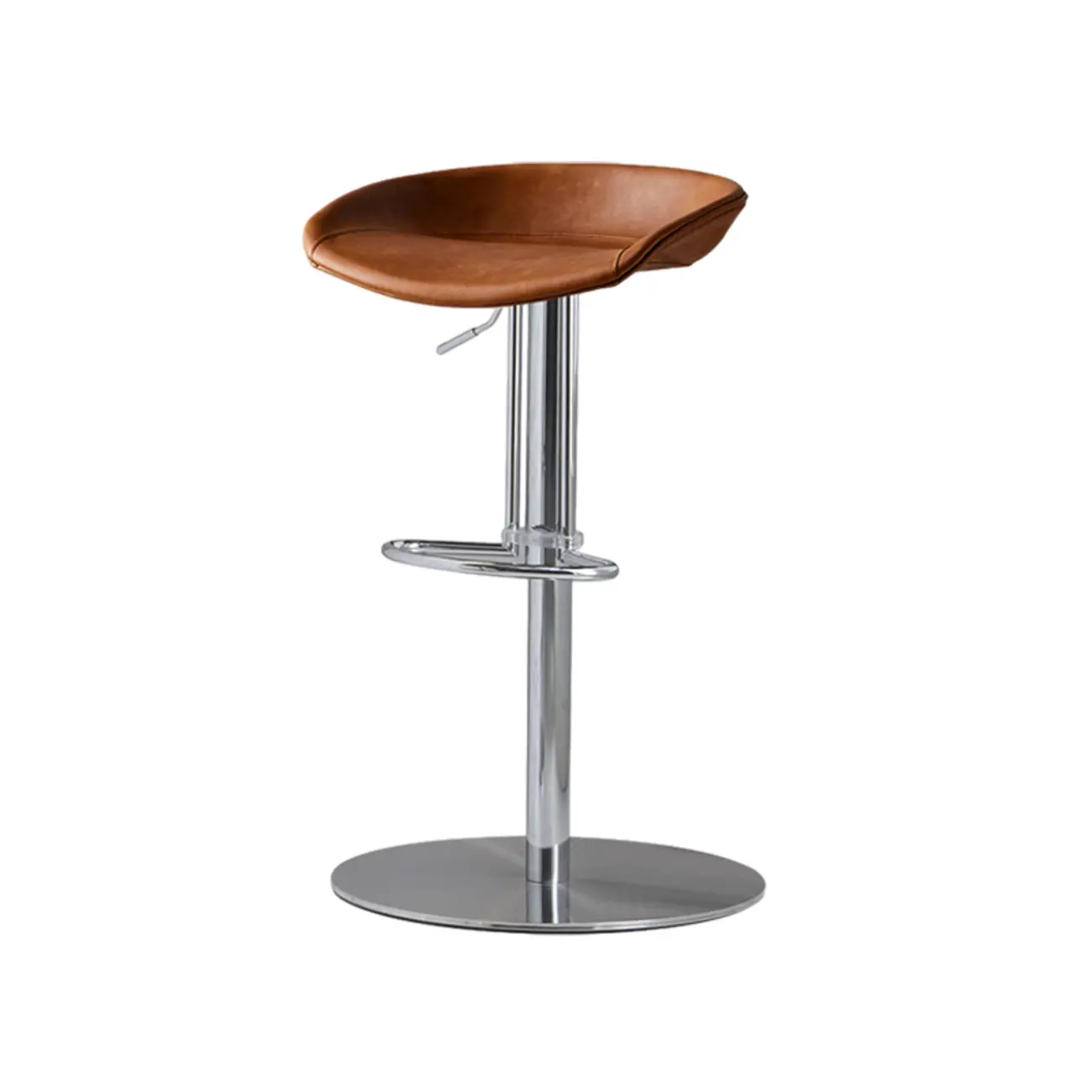 Modern Black Leather Swivel Adjustable Bar Stool Image - 21 | homeyfad