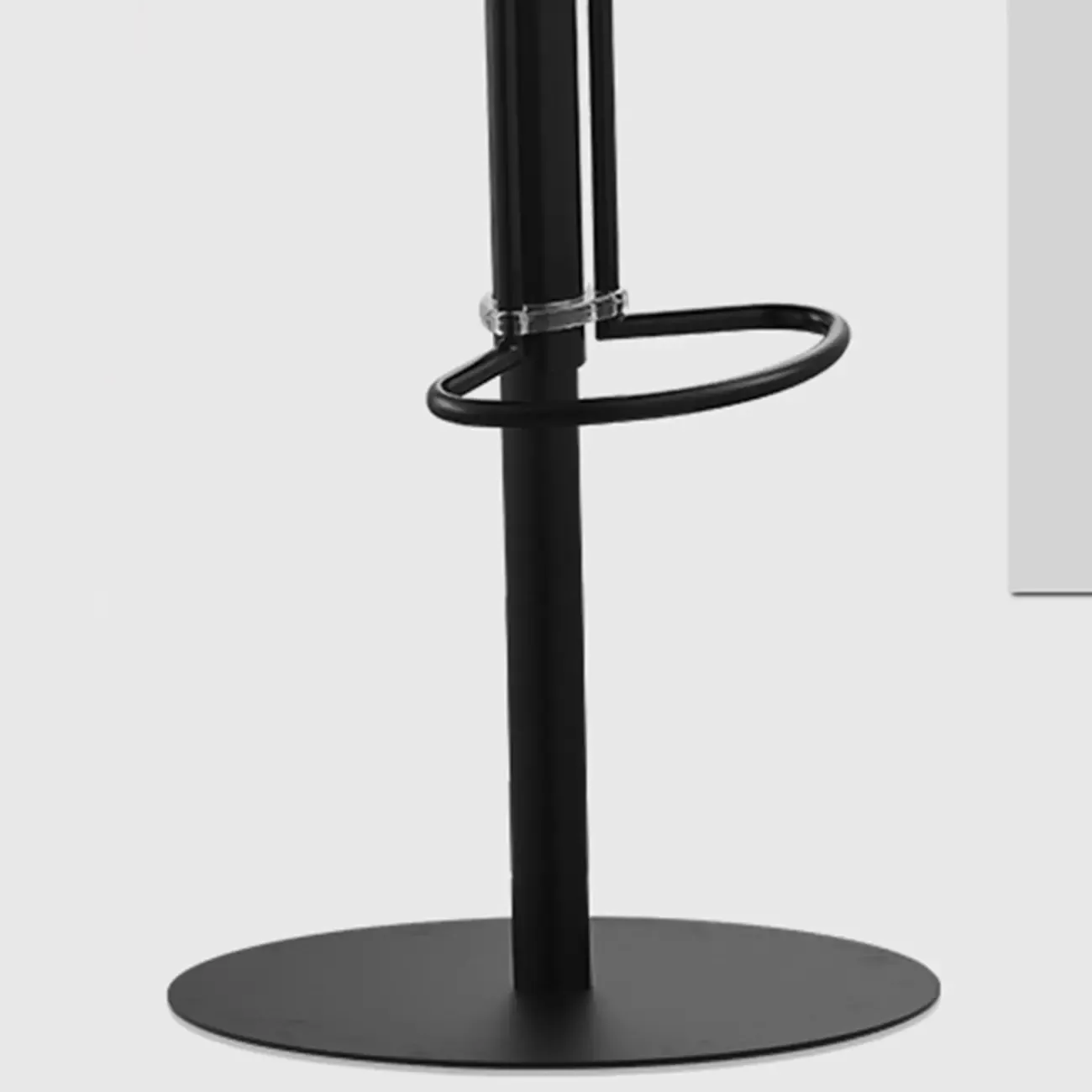 Modern Black Leather Swivel Adjustable Bar Stool Image - 10