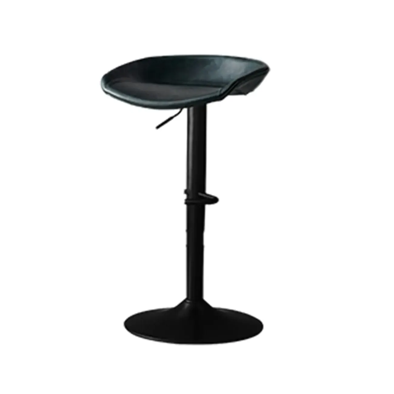 Modern Black Leather Swivel Adjustable Bar Stool Image - 23