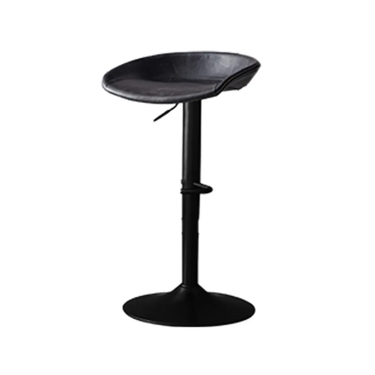 Modern Black Leather Swivel Adjustable Bar Stool Image - 26 | homeyfad