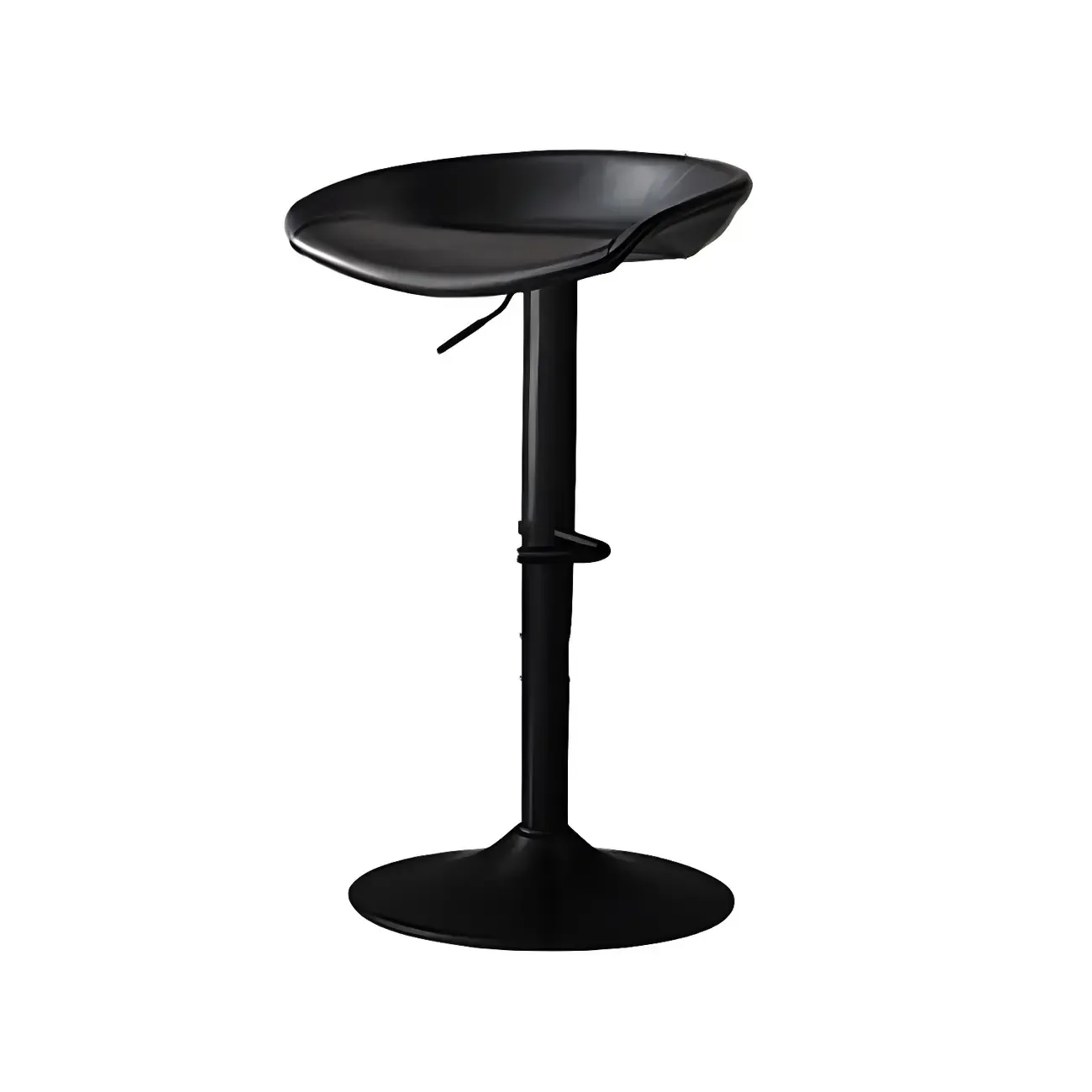 Modern Black Leather Swivel Adjustable Bar Stool Image - 28