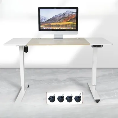 Stylish Oak Adjustable Height Computer Standing Desk for Office Image - 1