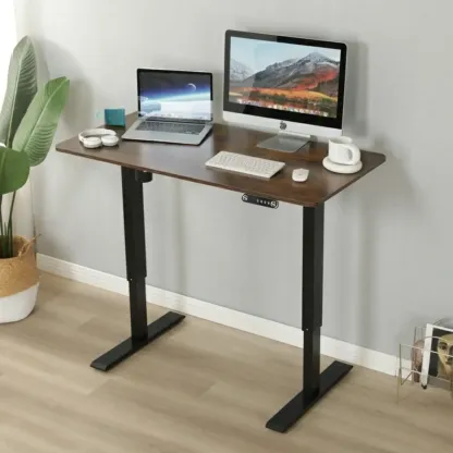 Stylish Oak Adjustable Height Computer Standing Desk for Office Image - 4
