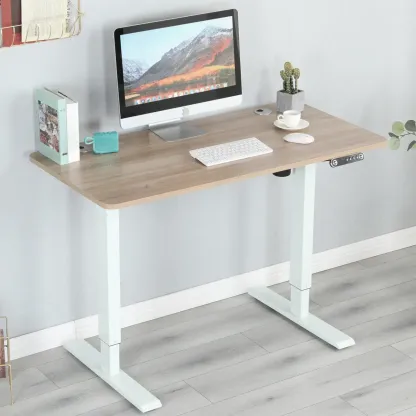 Stylish Oak Adjustable Height Computer Standing Desk for Office Image - 6