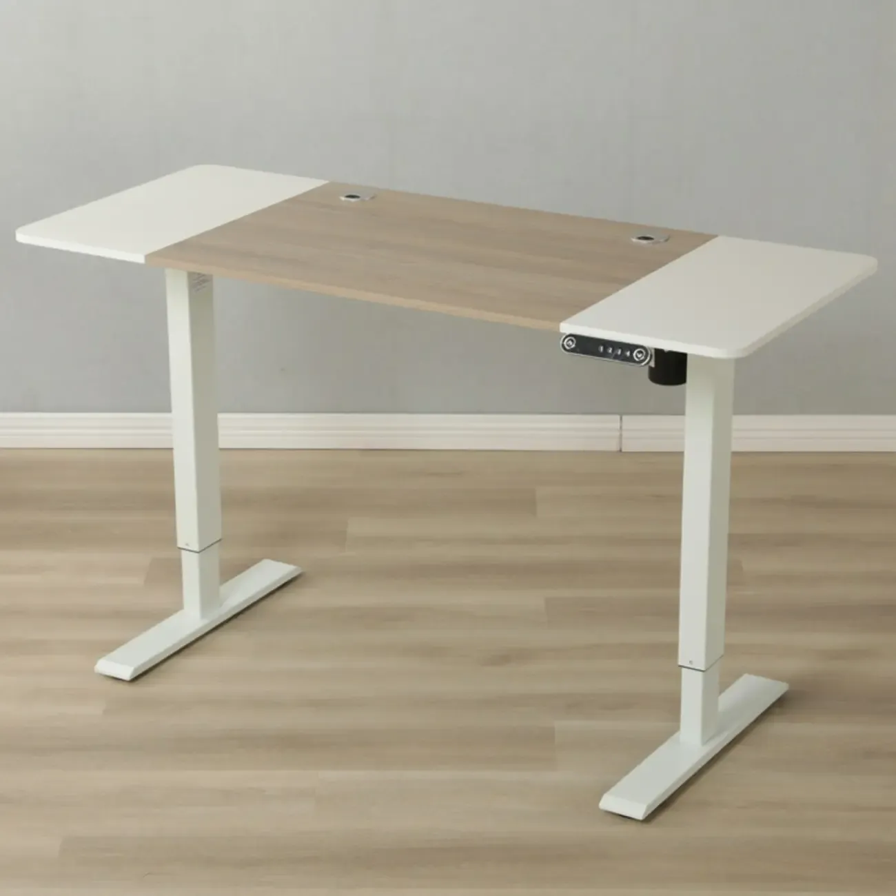 Stylish Oak Adjustable Height Computer Standing Desk for Office Image - 8