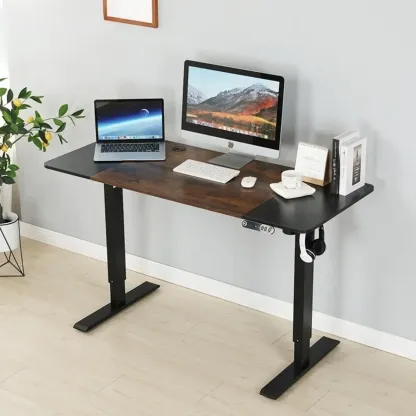 Stylish Oak Adjustable Height Computer Standing Desk for Office Image - 2