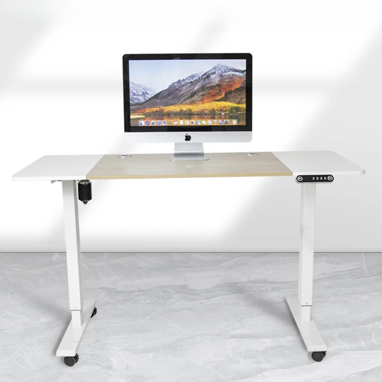 Stylish Oak Adjustable Height Computer Standing Desk for Office Image - 12 | homeyfad