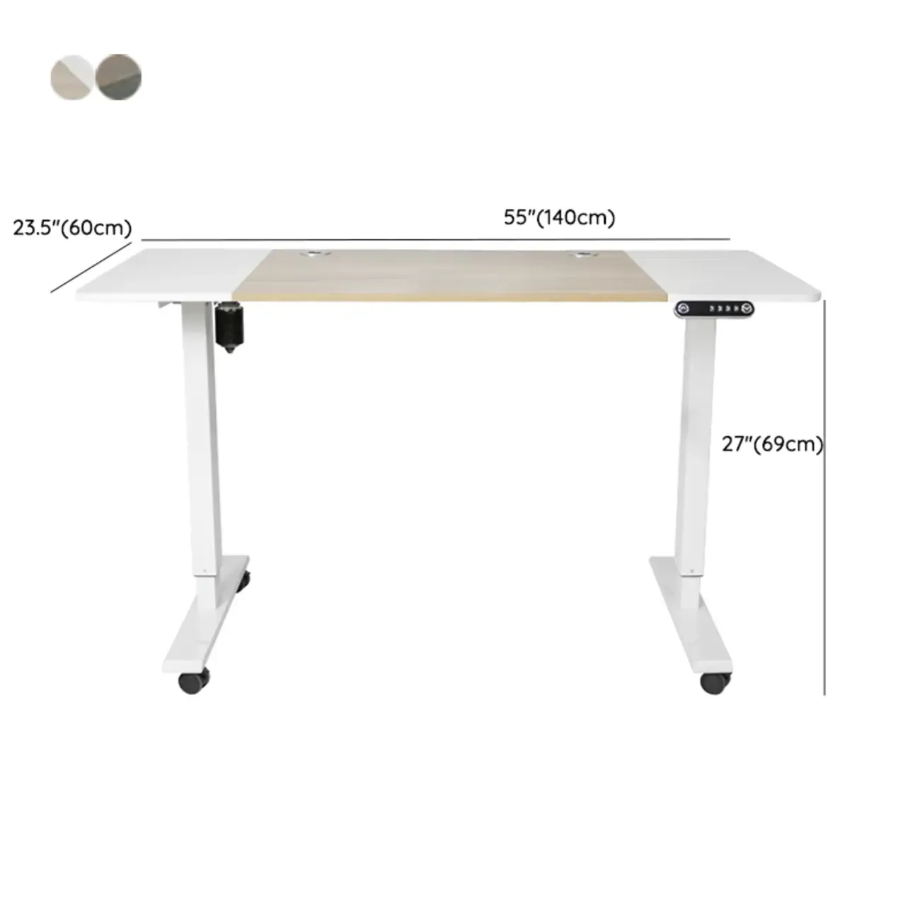 Stylish Oak Adjustable Height Computer Standing Desk for Office Image - 14