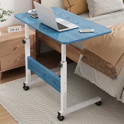Modern Adjustable Wood Standing Desk Converter with Casters Image - 7