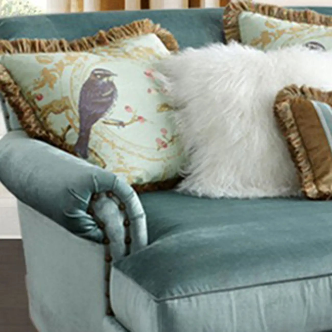 Elegant Solid Velvet Upholstery Nailhead Chaise Lounge Image - 8 | homeyfad