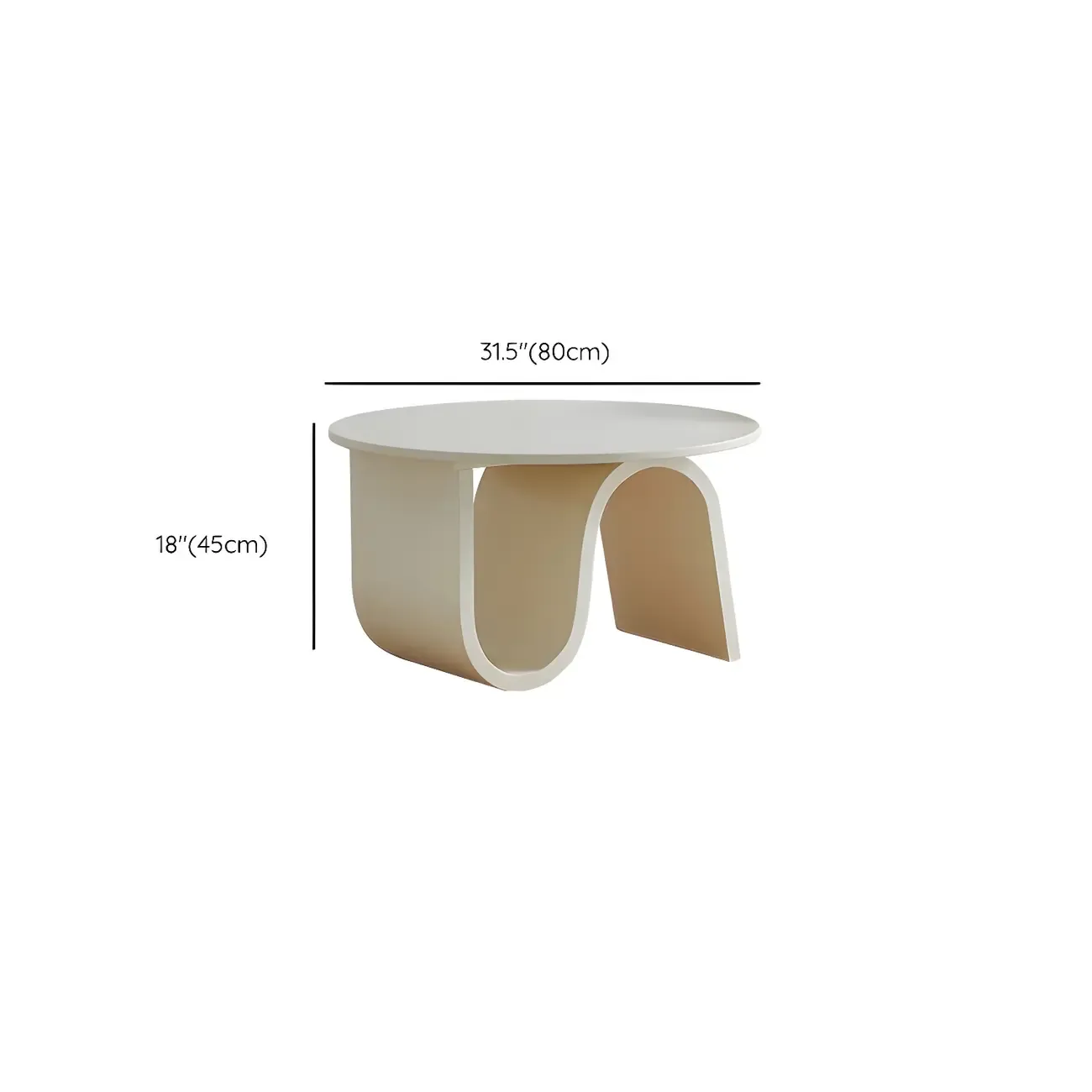 Scandinavian Chic Cream Round Wood Coffee Table with Drawer Image - 12