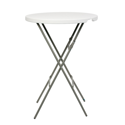 Stylish White Acrylic Top Grey Metal Leg Bar Table