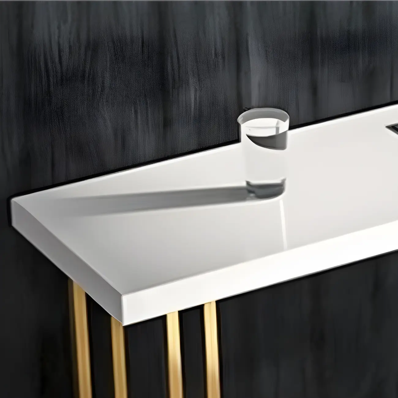 Glam White Wood Gold Iron Sled Bar Tables Image - 7 | homeyfad